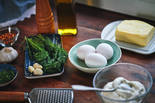 Preparing Poached Eggs in Domestic Kitchen