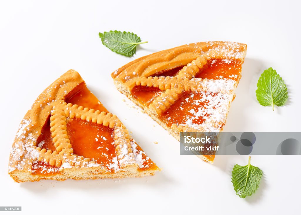 Gittermuster Aprikosen-Kuchen - Lizenzfrei Blatt - Pflanzenbestandteile Stock-Foto