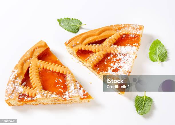 Gittermuster Aprikosenkuchen Stockfoto und mehr Bilder von Blatt - Pflanzenbestandteile - Blatt - Pflanzenbestandteile, Dessert, Dessertpasteten