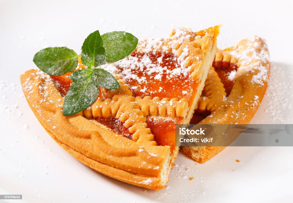 Gittermuster Aprikosen-Kuchen - Lizenzfrei Blatt - Pflanzenbestandteile Stock-Foto