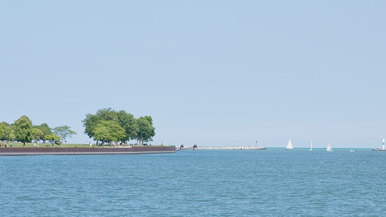 Sailboats at Veterans Park in Milwaukee, WI