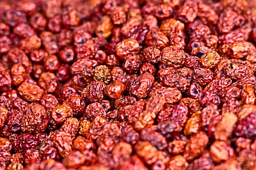 Dried Chinese Red Dates on Sale in a Farmers Market