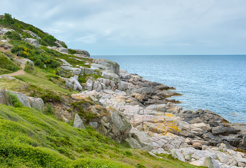 The northern coast of Bornholm, Danmark, with braiding in front of the shore