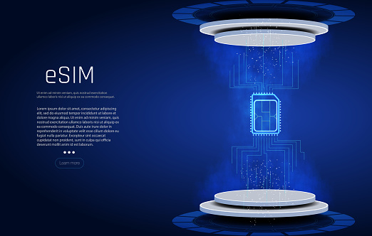 Sim Communication Embedded Sim Concept New Mobile Communication Technology Concept For ...