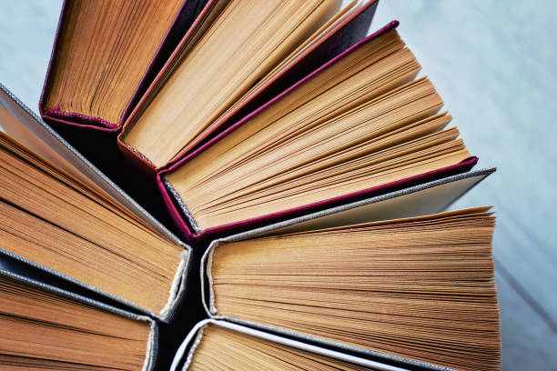 istock Classic hardcover paper books 1741352946