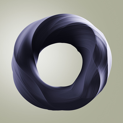 Stone in the form of a torus with background. 3D render.