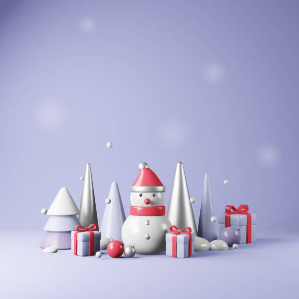 istock Christmas or New Year background or banner. Winter holiday 3d composition. 1741367654