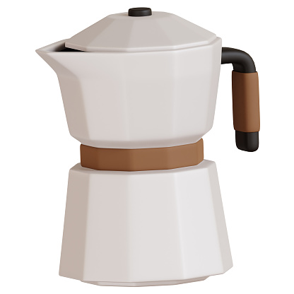 Moka pot Coffeemaker 3D icon illustration