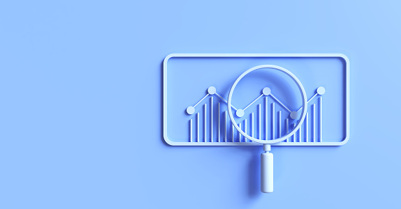 Financial and Technical Data Analysis Graph Showing Search Findings ,3d render