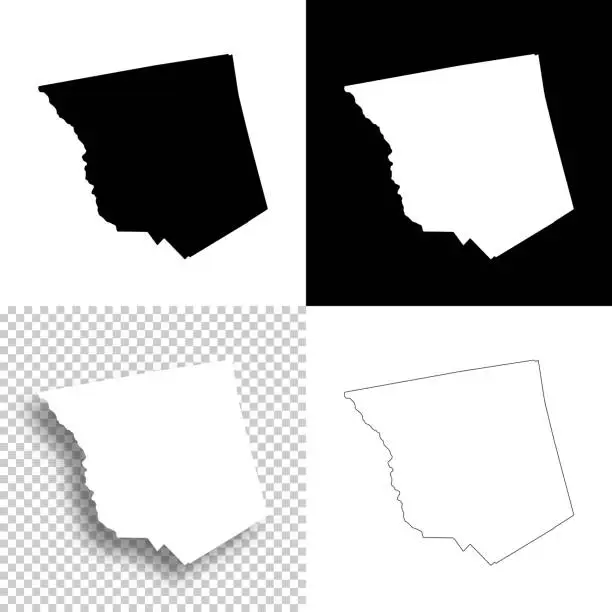 Vector illustration of Jones County, Georgia. Maps for design. Blank, white and black backgrounds