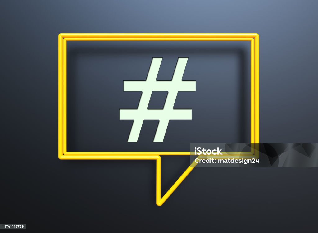 Hashtag Symbol Blogging Stock Photo