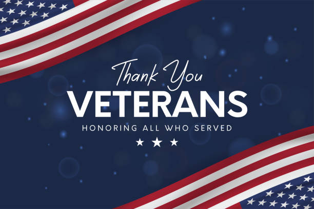 ilustraciones, imágenes clip art, dibujos animados e iconos de stock de gracias veteranos. tarjeta de fondo del día de los veteranos. vector - vet