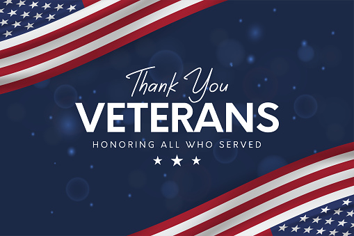 istock Thank You Veterans. Veterans Day background card. Vector 1741431243
