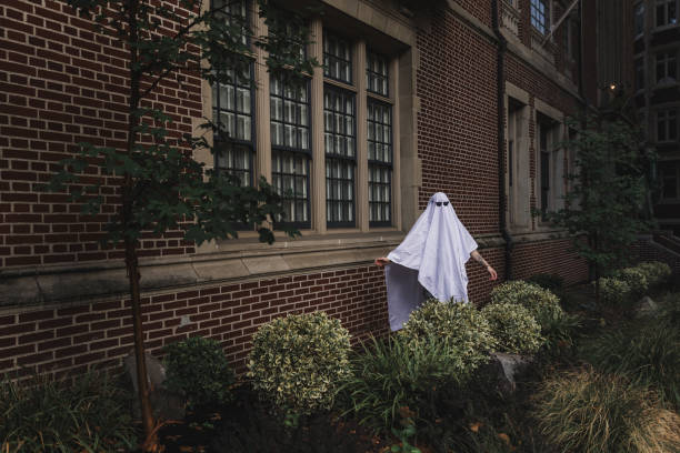 istock Ghost Outside of Old Brick Building 1741474703