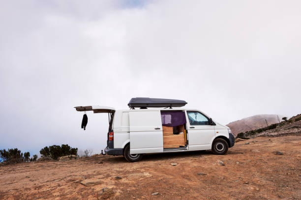 istock CARAVAN VAN PARKED ON TOP OF A MOUNTAIN 1741516293