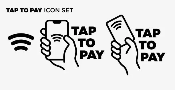 Vector illustration of Tap to pay icon