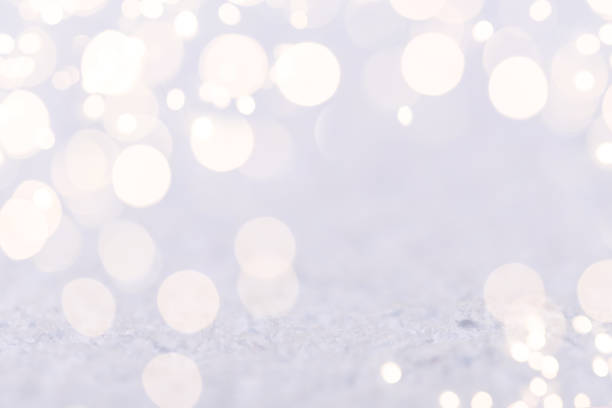 istock Christmas winter background with snow and flares 1741529105