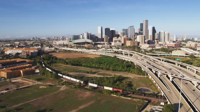 Train and Downtown Houston, Texas