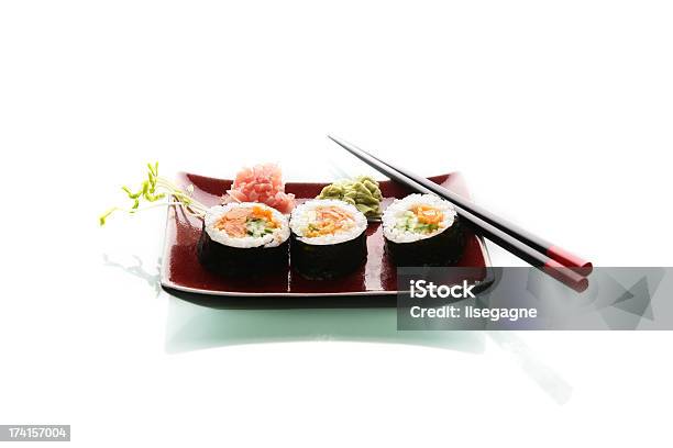 Piatto Per Sushi - Fotografie stock e altre immagini di Sfondo bianco - Sfondo bianco, Sushi, Alimentazione sana