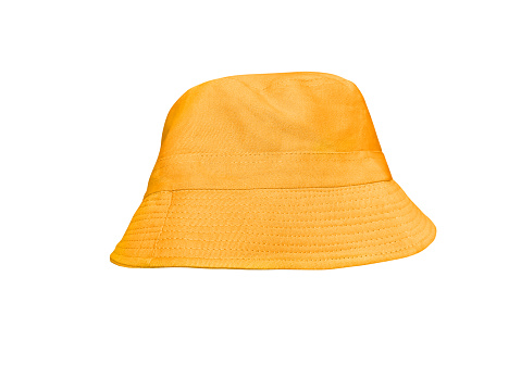 orange bucket hat Isolated on a white background