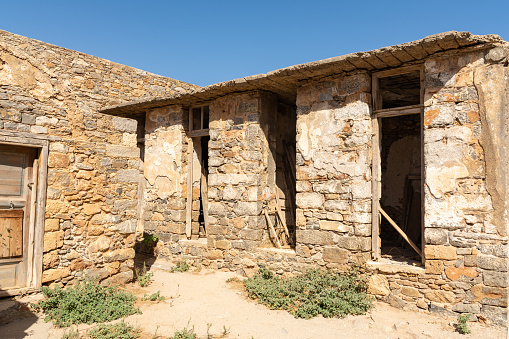 Architectural details and views from around Spinalonga island, Crete, Greece.