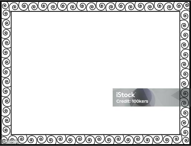Stile Greco Nero Cornice Ornamentale Decorativo - Immagini vettoriali stock e altre immagini di Arte - Arte, Arti e mestieri, Astratto