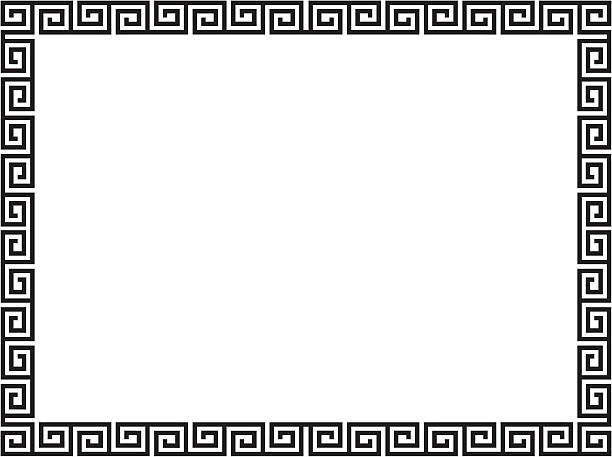 griechischen stil schwarz indisches dekorative rahmen - frame elegance bookplate certificate stock-grafiken, -clipart, -cartoons und -symbole