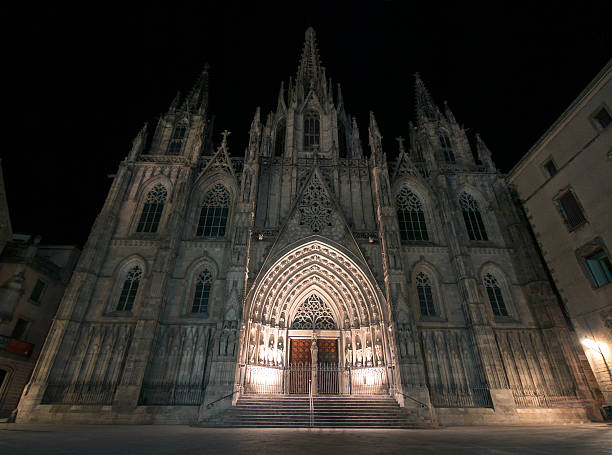 istock Night view of Barcelona Cathedral 174162056