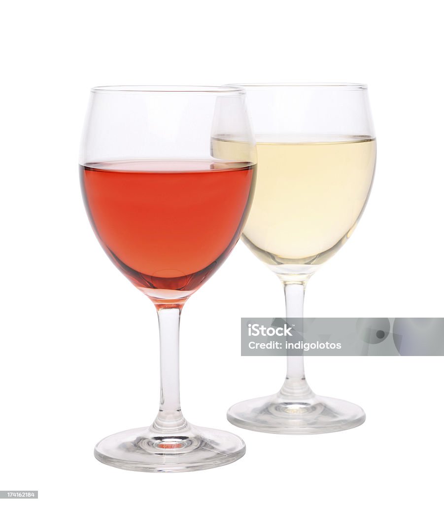 Bicchieri di vino rosso e bianco - Foto stock royalty-free di Alchol