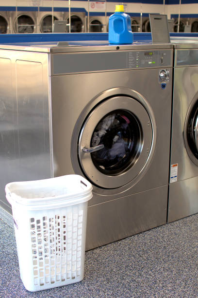 istock Commercial coin operated washing machine. 1741624773