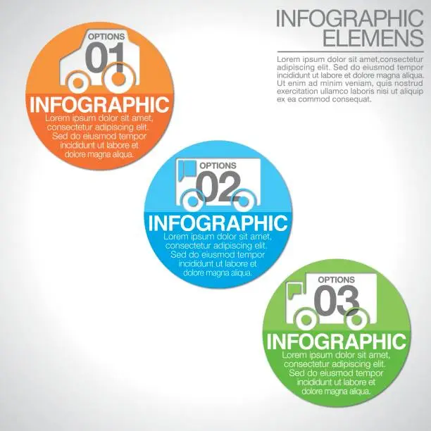 Vector illustration of Abstract infographics[Car & bus & truck]