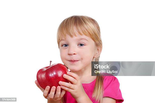 Lustige Mädchen Mit Apple Stockfoto und mehr Bilder von Apfel - Apfel, Beginn des Schuljahres, Bildung