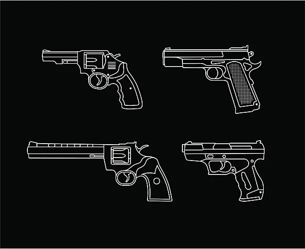 Vector illustration of Handgun