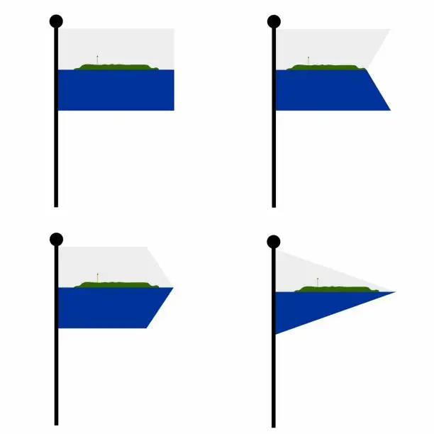 Vector illustration of Navassa Island waving flag icon set in 4 shape versions.