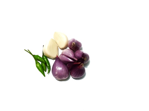 closeup on fresh Garlic bulbs