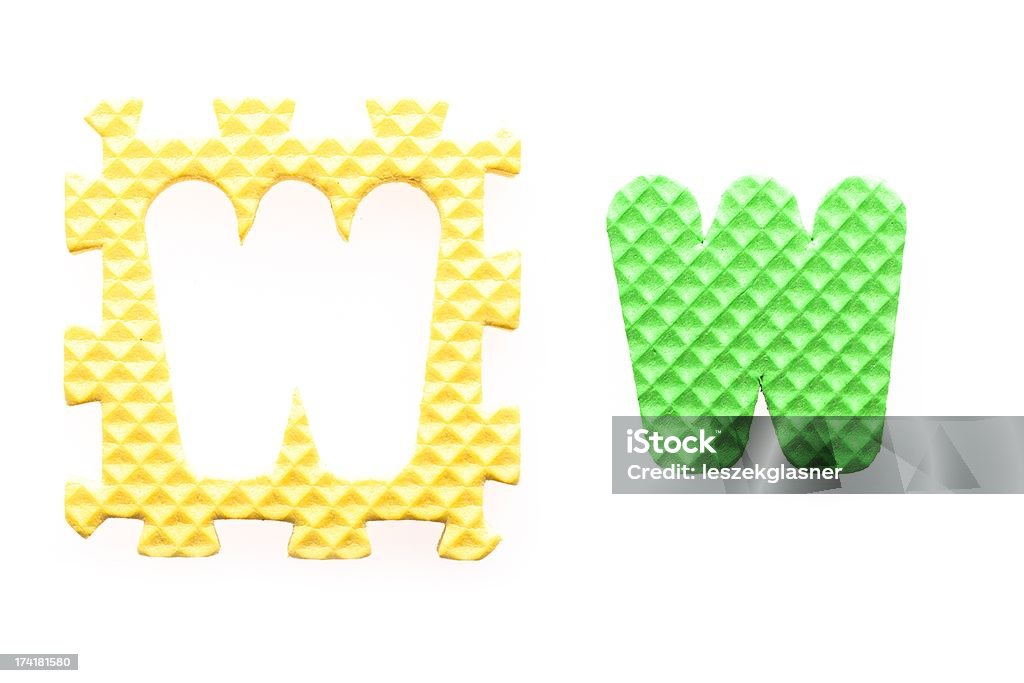 Colored letters W alphabet for children Colored letters W alphabet for children. Isolated on white Abstract Stock Photo