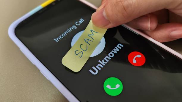 istock Receiving an unknown incoming call. Scam concept 1741822335