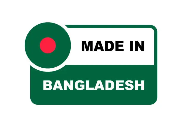 Vector illustration of Made in Bangladesh labeling. Made in Bangladesh label. Bangladesh product emblem. Vector illustration.