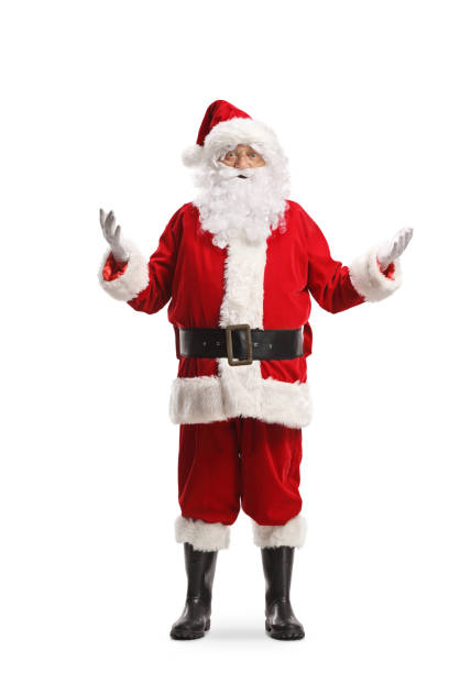 istock Full length portrait of santa claus explaining something with hands 1741842285