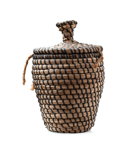 istock wicker straw vase with lid isolated on white 1741844210