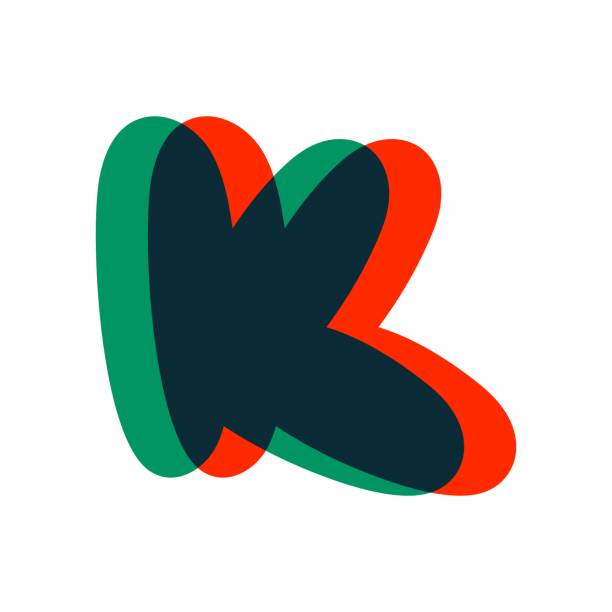 логотип в виде буквы к со стереоэффектом. идеально подходит для использования в любых диско-лейблах, логотипах диджеев, постерах электрому� - letter k audio stock illustrations