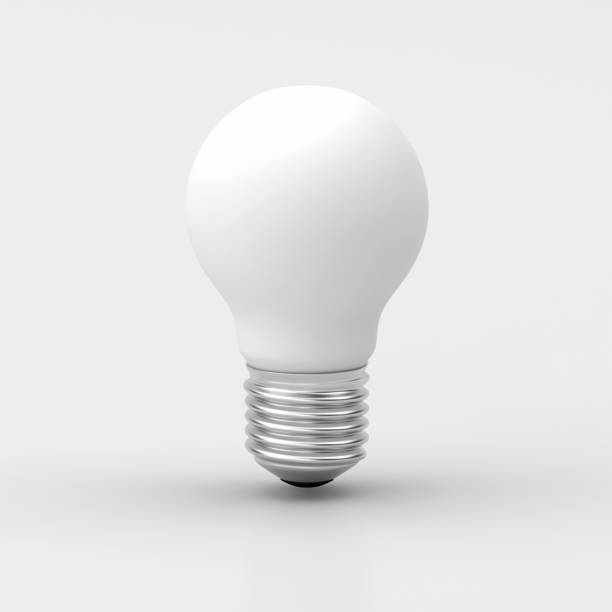 istock 3d illustration of white bulb on white background. 1741901753