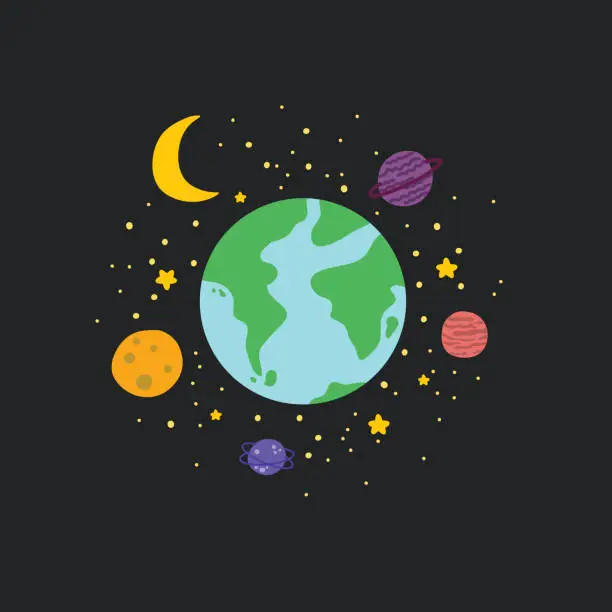 Vector illustration of Design Of Space. Beautiful galaxy with stars. Universe vector concept.