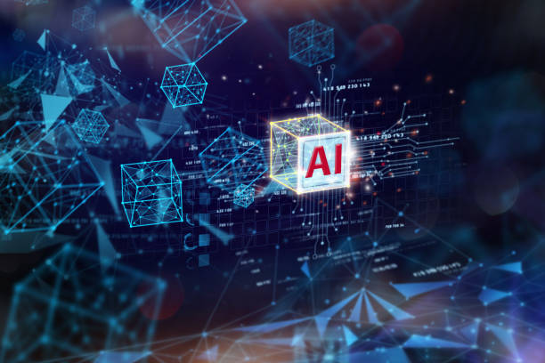 istock Abstract futuristic digital and technology on dark blue color background. AI(Artificial Intelligence) 1741907807