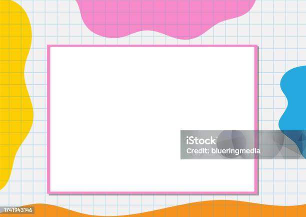 Simple Note Border Image Blank Note Template On Notebook Frame Border Stock Illustration ...