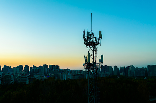 5G Communication Tower in City