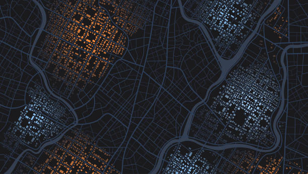 istock Abstract Transportation Background Ideal for transportation-related designs, websites, and promotional materials. Vector illustration Top view of the city, showcasing the buildings, comprehensive view 1741982232