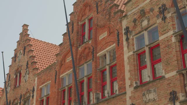 Historic buildings with detached brick in Bruges, UNESCO World Heritage City, Belgium.