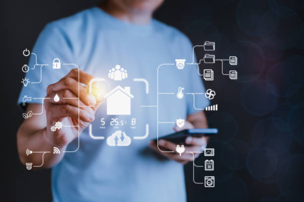 istock Modern House Owner Controlling Smart Home Technology, IoT and Automation Innovation 1742044897