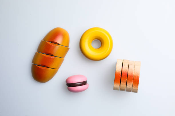 istock Fun and cute bakery children's toys. White background 1742052242